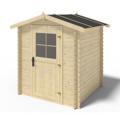 Abri de jardin en bois - 3.61m2 - 1.9x1.9m - Ep. 28mm - Couleur: naturel - DOM593