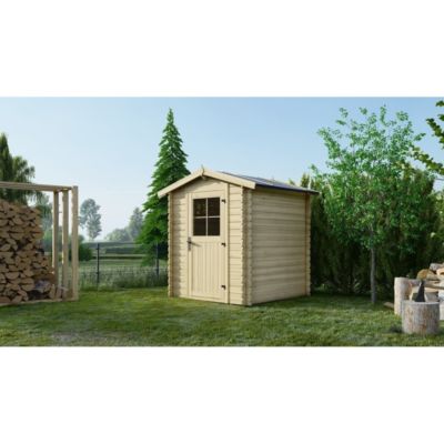 Abri de jardin en bois - 3.61m2 - 1.9x1.9m - Ep. 28mm - Couleur: naturel - DOM593