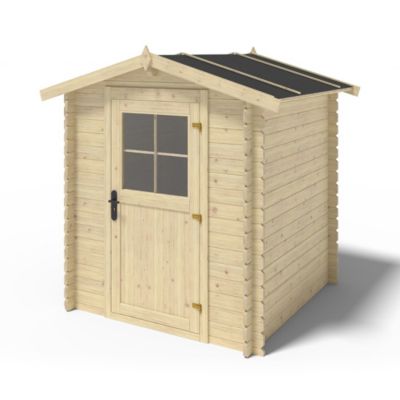 Abri de jardin en bois - 3.61m2 - 1.9x1.9m - Ep. 28mm - Couleur: naturel - DOM593