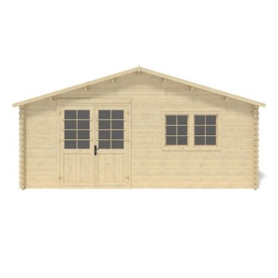 Abri de jardin en bois - 30m2 - 6x5m - Ep. 40mm - Couleur: naturel - DOM747