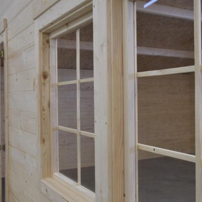 Abri de jardin en bois - 30m2 - 6x5m - Ep. 40mm - Couleur: naturel - DOM748