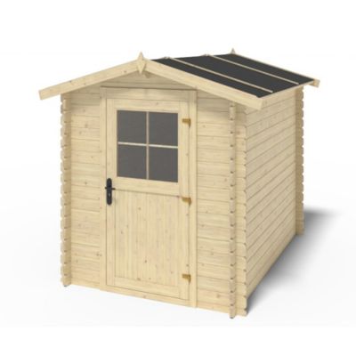 Abri de jardin en bois - 4.75m2 - 1.9x2.5m - Ep. 28mm - Couleur: naturel - DOM594