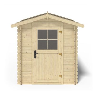 Abri de jardin en bois - 4.75m2 - 1.9x2.5m - Ep. 28mm - Couleur: naturel - DOM594