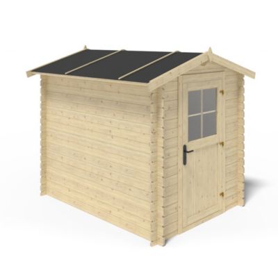 Abri de jardin en bois - 4.75m2 - 1.9x2.5m - Ep. 28mm - Couleur: naturel - DOM594