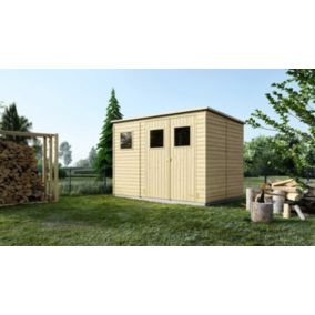 Abri de jardin en bois 4,86 m2 - 2,70x1,80 m - Couleur: naturel - DOM421