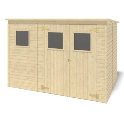 Abri de jardin en bois 4.86 m2 - 2.7x1.8 m - Couleur: naturel - DOM421