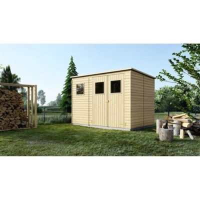 Abri de jardin en bois 4.86 m2 - 2.7x1.8 m - Couleur: naturel - DOM421
