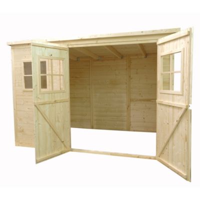 Abri de jardin en bois 4.86 m2 - 2.7x1.8 m - Couleur: naturel - DOM421