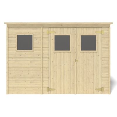 Abri de jardin en bois 4.86 m2 - 2.7x1.8 m - Couleur: naturel - DOM421