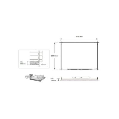 Abri de jardin en bois - 4x3 m avec extension de 4x2.76 m - 23.06 m²- Traité - DOM677+DOS194