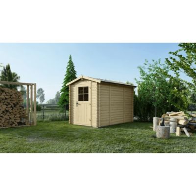 Abri de jardin en bois - 5.7m2 - 1.9x3m - Ep. 28mm - Couleur: naturel - DOM662