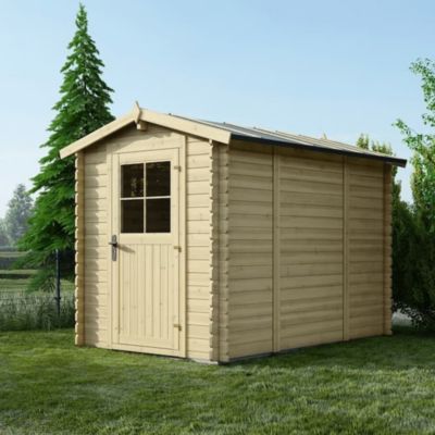 Abri de jardin en bois - 5.7m2 - 1.9x3m - Ep. 28mm - Couleur: naturel - DOM662