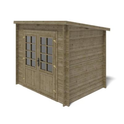 Abri de jardin en bois - 5m2 - 2.5x2m - Traité - Ep. 28mm - Couleur: vert - DOM725