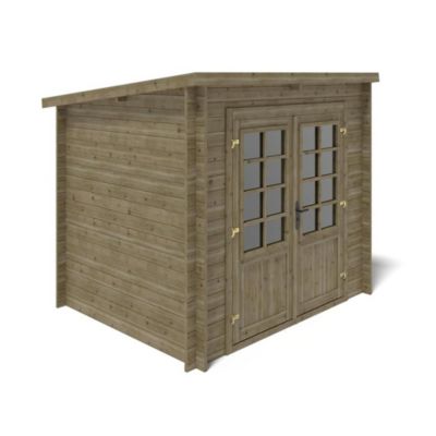 Abri de jardin en bois - 5m2 - 2.5x2m - Traité - Ep. 28mm - Couleur: vert - DOM725