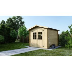 Abri de jardin en bois - 6,05m2 - 2,46x2,46m - Ep. 19mm - Couleur: naturel - DOM127