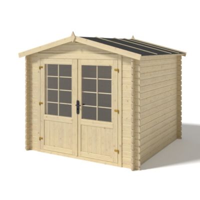 Abri de jardin en bois - 6.25m2 - 2.5x2.5m - Ep. 28mm - Couleur: naturel - DOM521