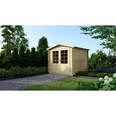 Abri de jardin en bois - 6.25m2 - 2.5x2.5m - Ep. 28mm - Couleur: naturel - DOM521