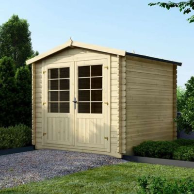 Abri de jardin en bois - 6.25m2 - 2.5x2.5m - Ep. 28mm - Couleur: naturel - DOM521