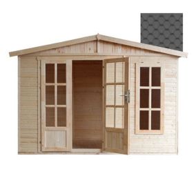 Abri de jardin en bois 6 m2 - avec des bardeaux bitumineux - TIMBELA M334FB+H334FBBLACK