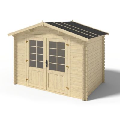 Abri de jardin en bois - 6m2 - 3x2m - Ep. 28mm - Couleur: naturel - DOM420