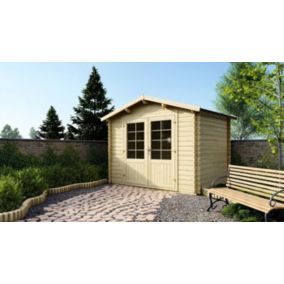 Abri de jardin en bois - 6m2 - 3x2m - Ep. 28mm - Couleur: naturel - DOM420