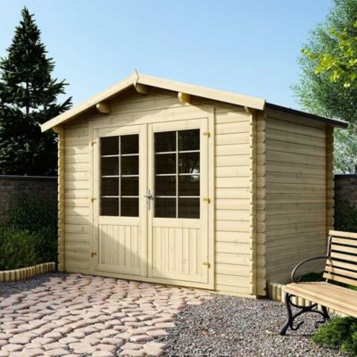 Abri de jardin en bois - 6m2 - 3x2m - Ep. 28mm - Couleur: naturel - DOM420
