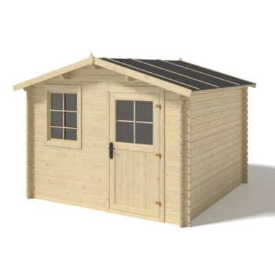 Abri de jardin en bois - 6m2 - 3x2m - Ep. 28mm - Couleur: naturel - DOM472