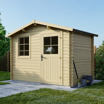 Abri de jardin en bois - 6m2 - 3x2m - Ep. 28mm - Couleur: naturel - DOM472