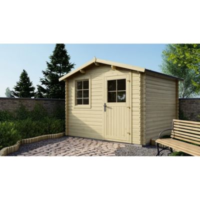Abri de jardin en bois - 7.5m2 - 3x2.5m - Ep. 28mm - Couleur: naturel - DOM469