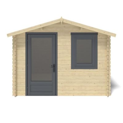 Abri de jardin en bois - 7.5m2 - 3x2.5m - Ep. 28mm - Couleur: naturel - DOM755