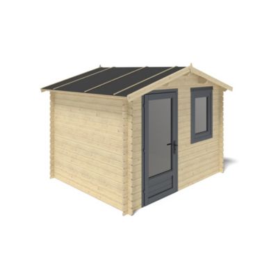 Abri de jardin en bois - 7.5m2 - 3x2.5m - Ep. 28mm - Couleur: naturel - DOM755