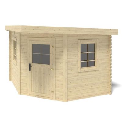 Abri de jardin en bois - 8m2 - 3x3m - Ep. 28mm - Couleur: naturel - DOM665