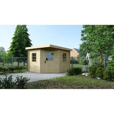 Abri de jardin en bois - 8m2 - 3x3m - Ep. 28mm - Couleur: naturel - DOM665