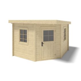 Abri de jardin en bois - 8m2 - 3x3m - Ep. 28mm - Couleur: naturel - DOM665