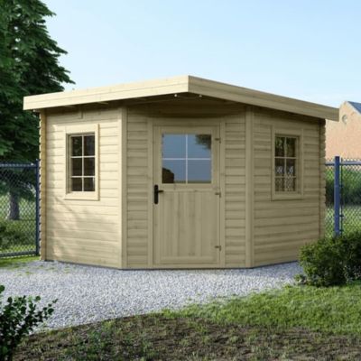 Abri de jardin en bois - 8m2 - 3x3m - Ep. 28mm - Couleur: naturel - DOM665