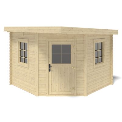 Abri de jardin en bois - 8m2 - 3x3m - Ep. 28mm - Couleur: naturel - DOM665