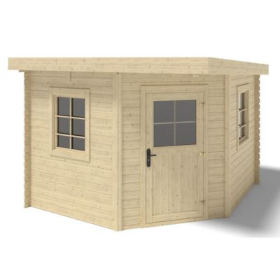 Abri de jardin en bois - 8m2 - 3x3m - Ep. 28mm - Couleur: naturel - DOM665