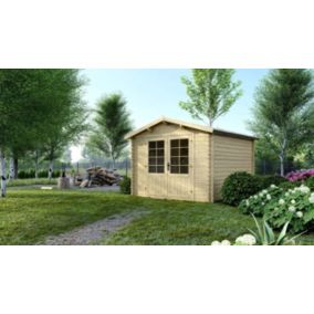 Abri de jardin en bois - 9m2 - 3x3m - Ep. 28mm - Couleur: naturel - DOM530