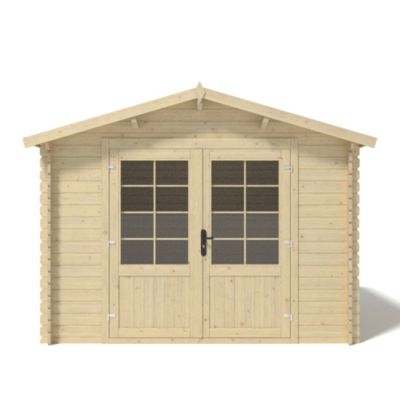 Abri de jardin en bois - 9m2 - 3x3m - Ep. 28mm - Couleur: naturel - DOM530