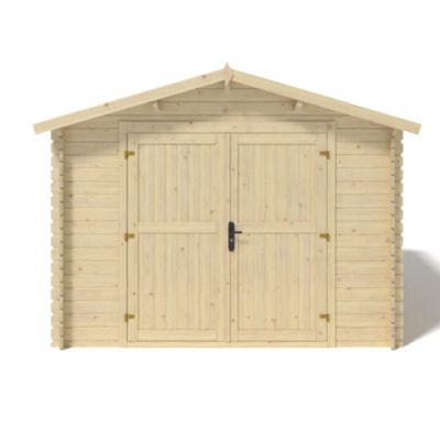 Abri de jardin en bois - 9m2 - 3x3m - Ep. 28mm - Couleur: naturel - DOM531