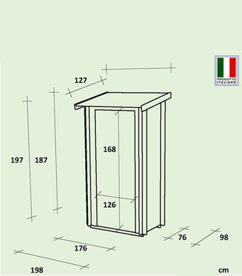 Abri de jardin en bois adossé Hobby 1.34m² Alce