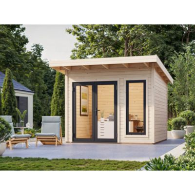 Abri de jardin en bois Aurélia Palmako surface extérieure totale 13.7m²