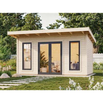Abri de jardin en bois Aurélia Palmako surface extérieure totale 19.8m²