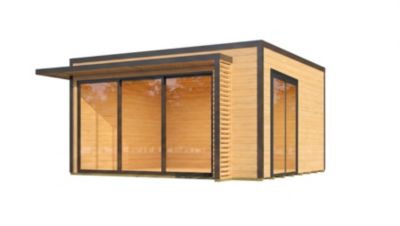 Abri de jardin en bois avec auvent Weka Amberley 10 surface totale extérieure 16m²