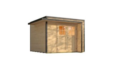 Abri de jardin en bois avec auvent Weka Amberley 4 surface totale extérieure 9m²
