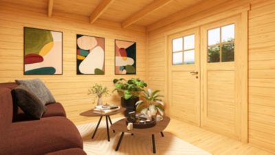 Abri de jardin en bois avec auvent Weka Amberley 4 surface totale extérieure 9m²