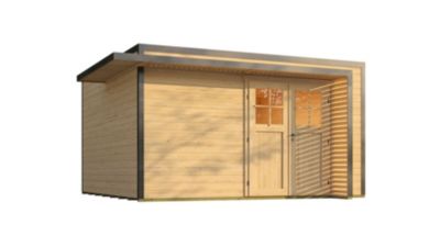 Abri de jardin en bois avec auvent Weka Amberley 7 surface totale extérieure 16m²