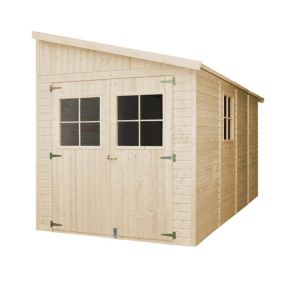 Abri de Jardin en Bois (avec paroi latérale) PLUS LES PLANCHERS IMPRÉGNÉ- 8 m2 - TIMBELA M340A+M340G