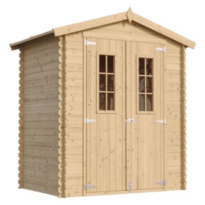 Abri de jardin en bois AVEC SOL TRAITÉ - I196xL136xH218 cm/ 1.98 M367C+M367G - Timbela