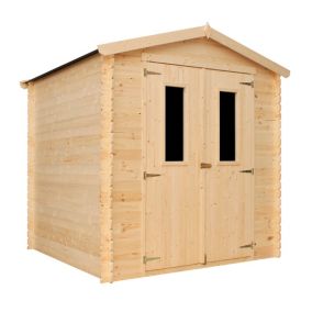 Abri de jardin en bois AVEC SOL TRAITÉ -  I216xL206xH218 cm/ 3.53 m2 -  TIMBELA M343C+M343G